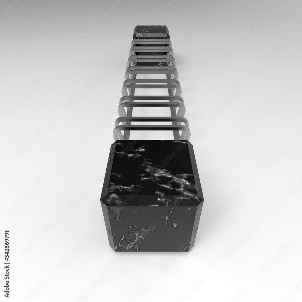 Fototapeta premium 3d image of Bicycle Parking qube side view 6