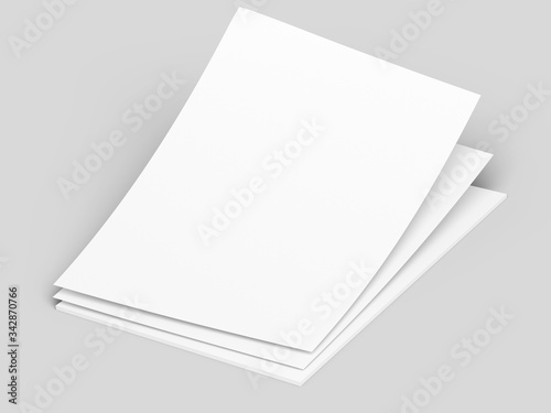 Empty paper sheets in A4 format. Ream of white paper.