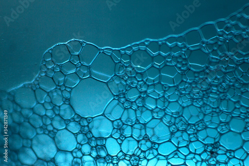 blue bubbles in water, abstraction