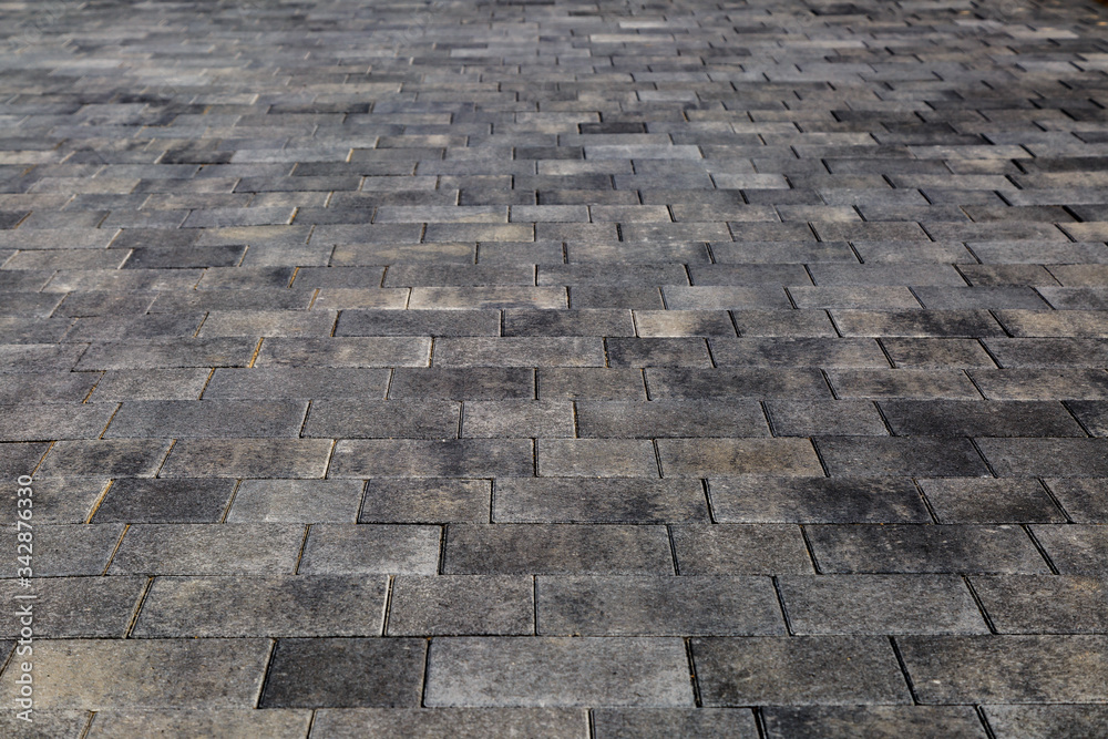Perspective View Of Monotone Gray Brick, Driveway Tiles Design Philippines