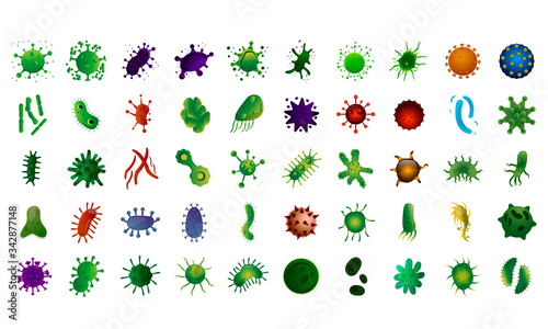 Set of virus icons