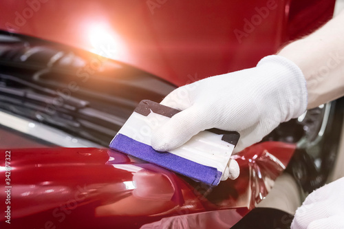 Specialist pasting car with vinyl film