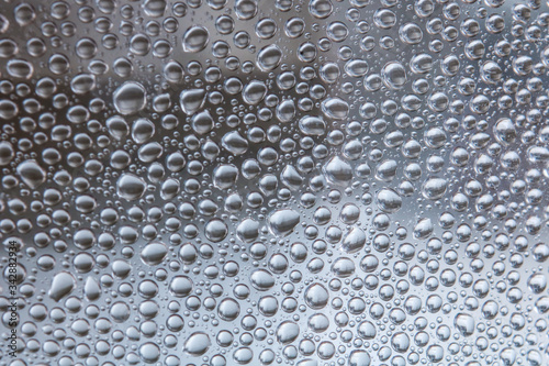 water drops on the glass, macro