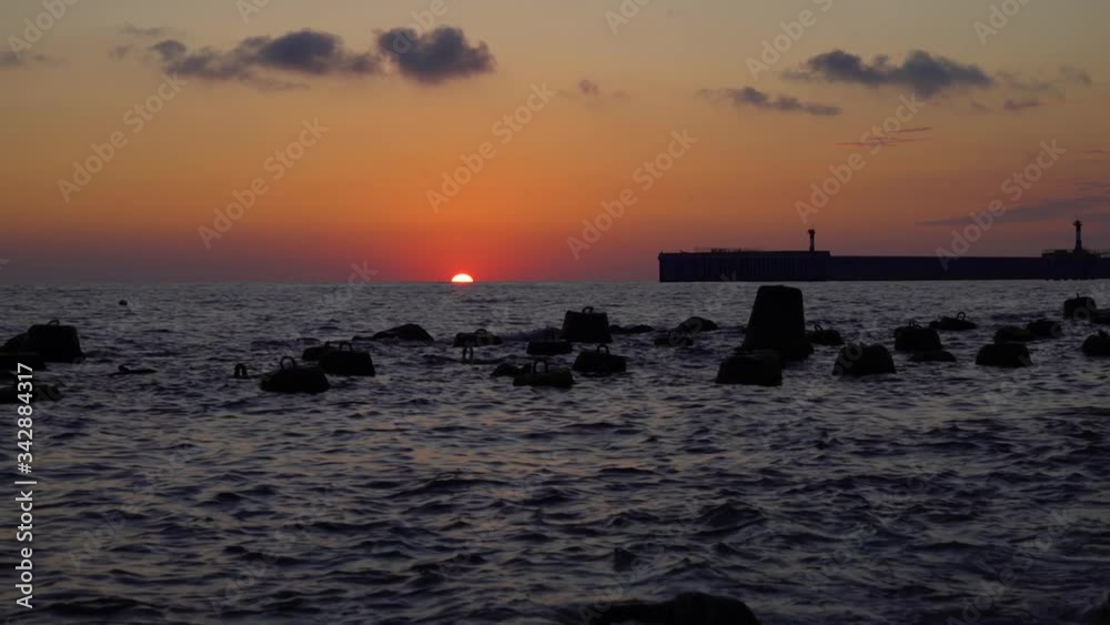 Imeritinskiy Yacht Port, Sochi, Russia. Sunset on the Black Sea Imeritinskiy Yacht Port, Sochi, Russia. Sunset on the Black Sea