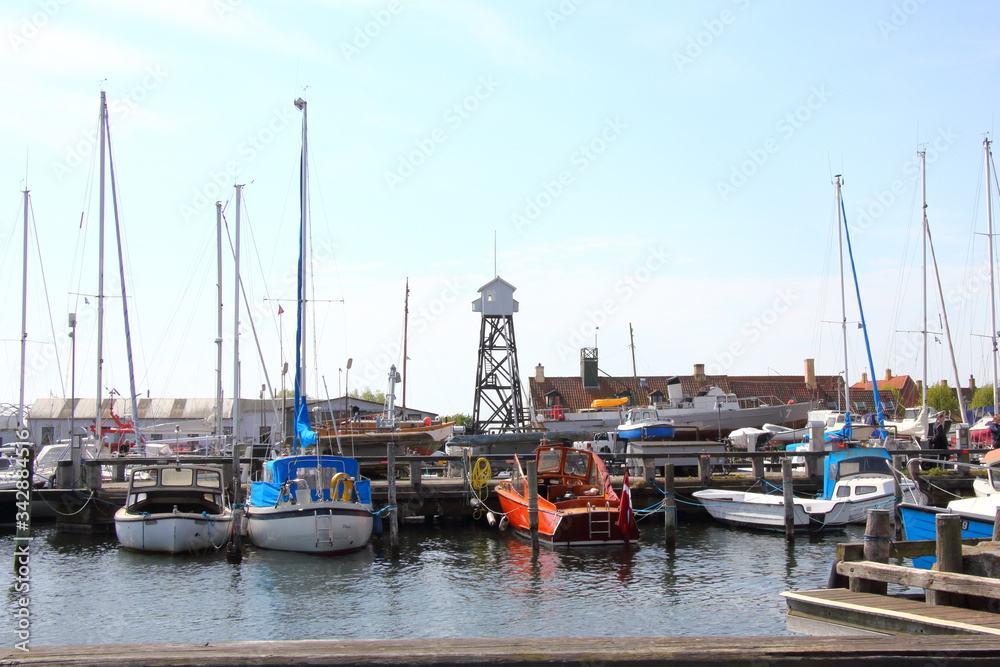 Scenery in the small fishing village of Dragør, Denmark