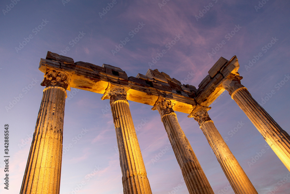 Ruins of the Temple of Apollo located in Antalya, Turkey.