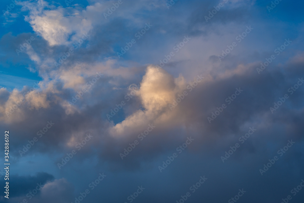 rain Cumulus clouds in a blue sky