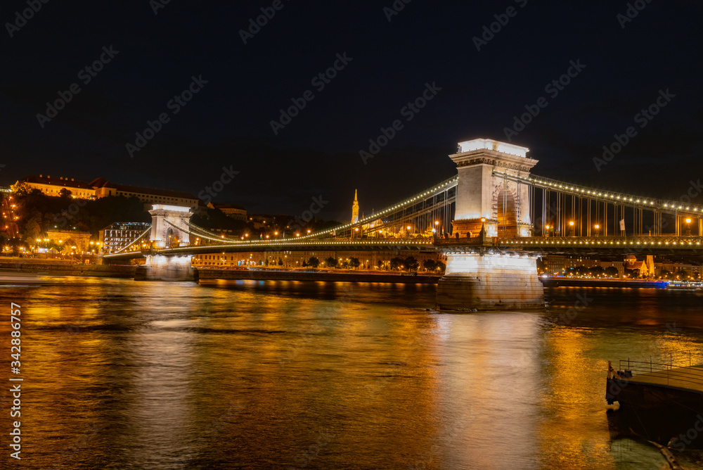 night in the city of Budapest in Hungary