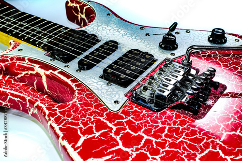 Electric guitar on a white background. musical instrument. photo