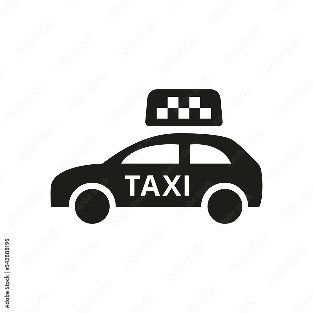 Taxi icon on white background. Taxi icon on white background.