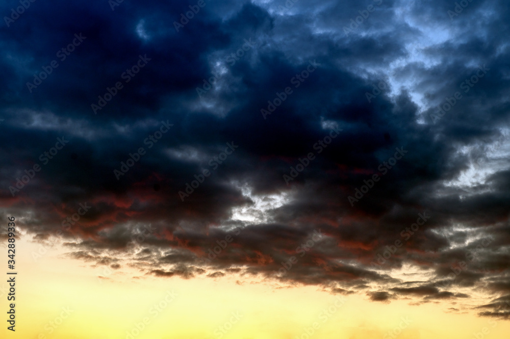 dramatic evening sky with clouds