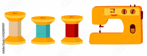 Vector design of atelier and sewing symbol. Set of atelier and tailoring stock vector illustration.