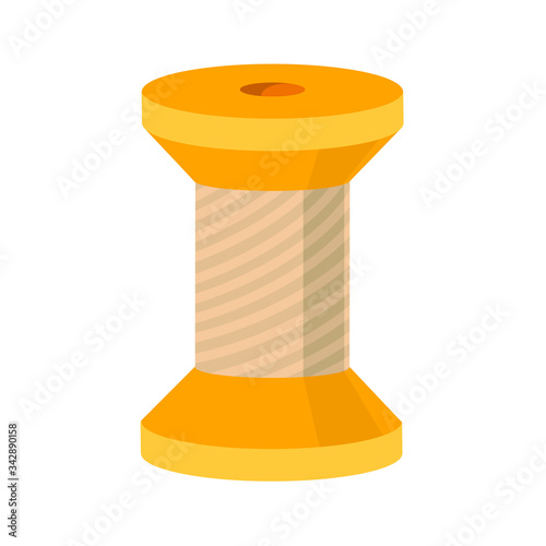 Spool sewing thread icon. Cartoon of spool sewing thread vector icon for web design isolated on white background.