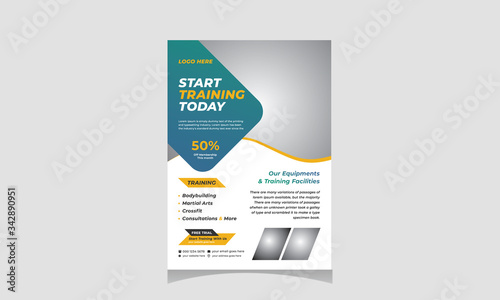 Fitness (gym) Flyer Template Vector Illustration