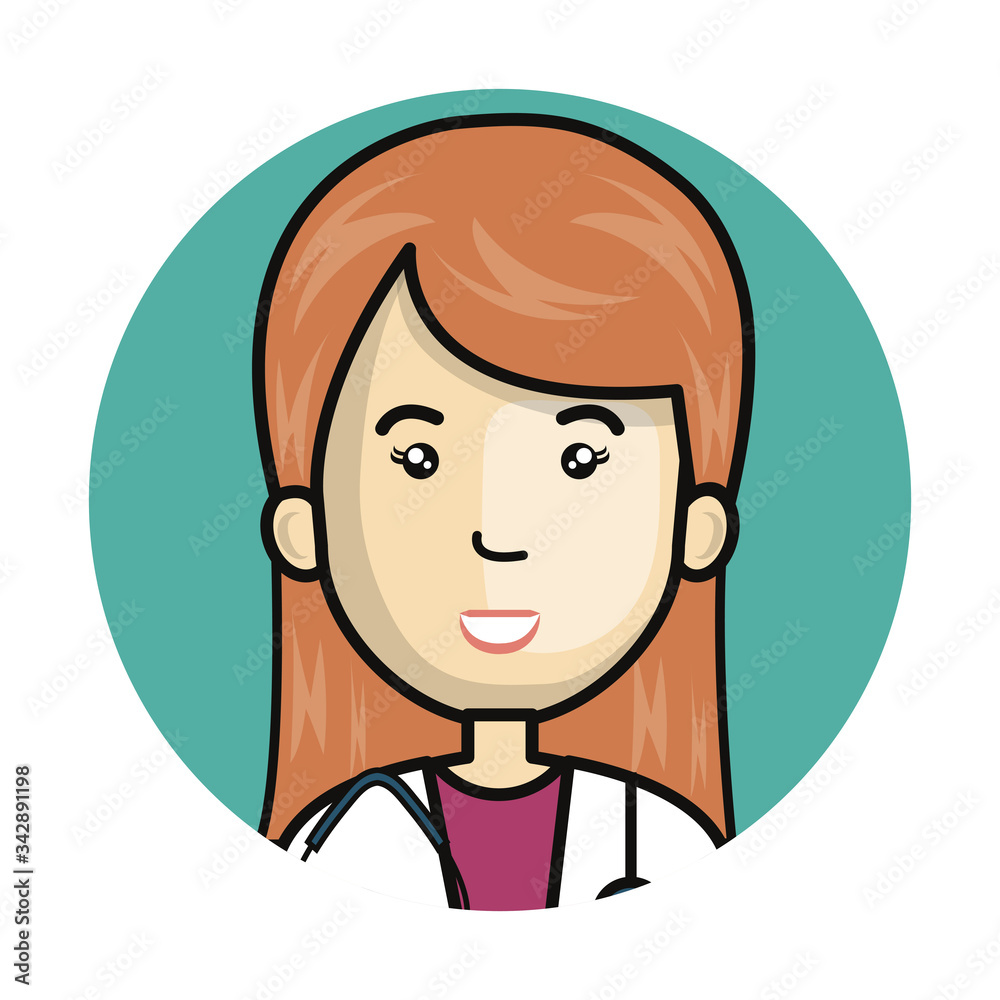 face of doctor female avatar in frame circular vector illustration design face of doctor female avatar in frame circular vector illustration design