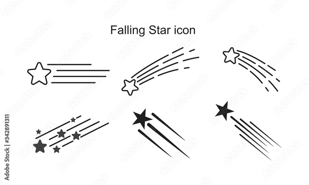 Falling Star icon symbol Flat vector illustration for graphic and web design. Falling Star icon symbol Flat vector illustration for graphic and web design.