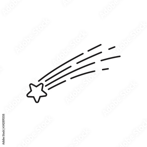 Falling Star icon symbol Flat vector illustration for graphic and web design. 