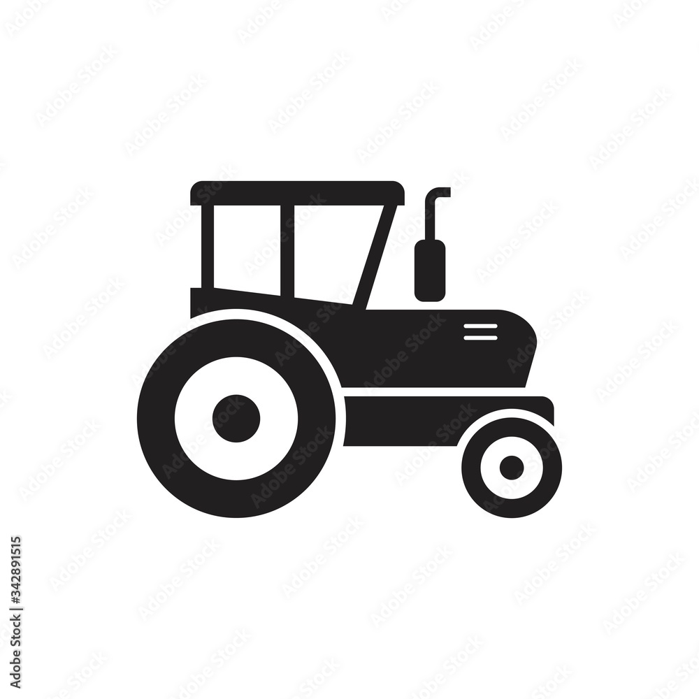 Tractor icon symbol Flat vector illustration for graphic and web design. Tractor icon symbol Flat vector illustration for graphic and web design.