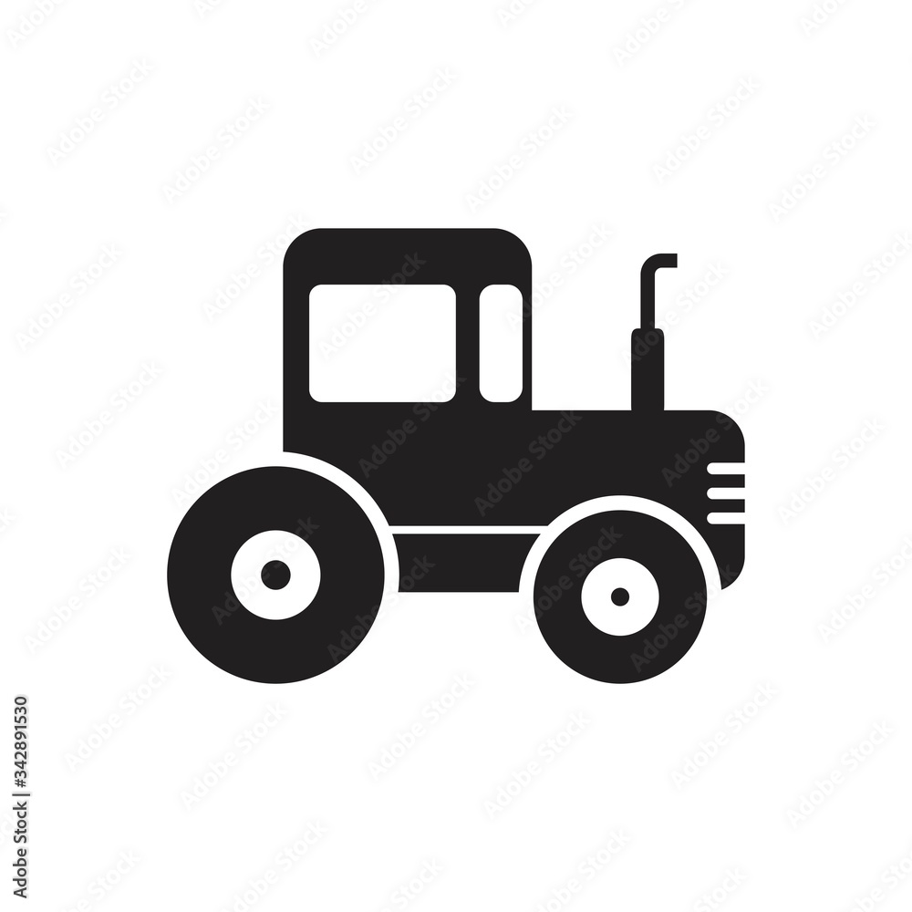 Tractor icon symbol Flat vector illustration for graphic and web design. 