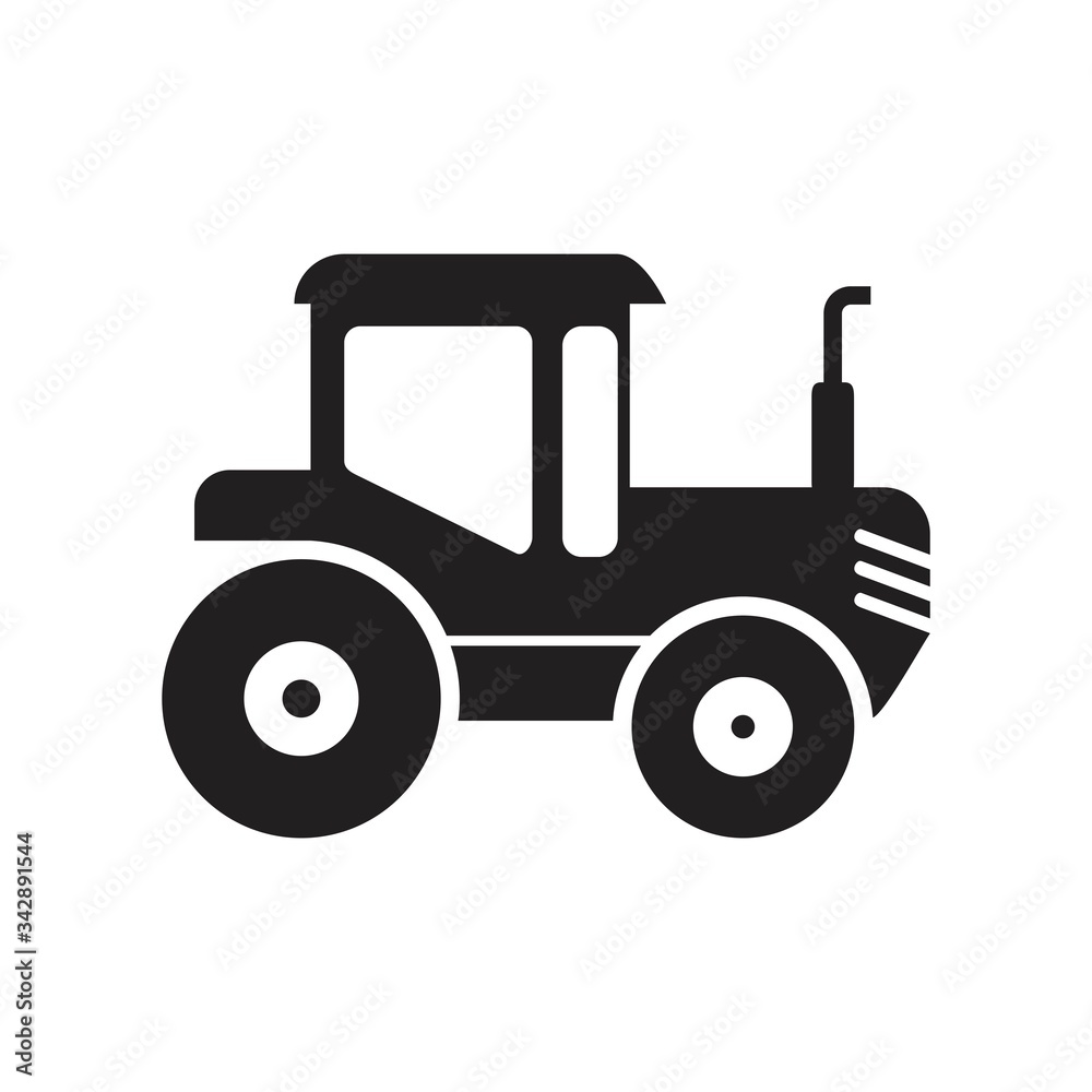 Tractor icon symbol Flat vector illustration for graphic and web design. 