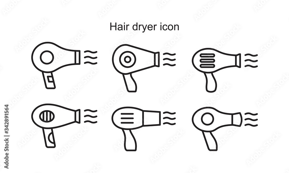 Hair Dryer icon symbol Flat vector illustration for graphic and web design. Hair Dryer icon symbol Flat vector illustration for graphic and web design.