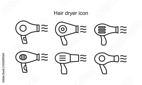 Hair Dryer icon symbol Flat vector illustration for graphic and web design. 
