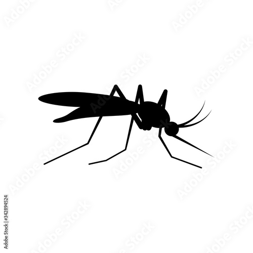 Black mosquito sign drinks blood, vector art