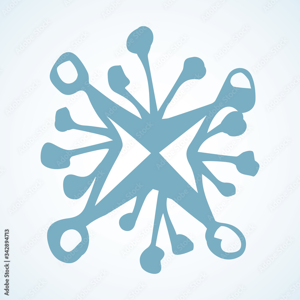Fototapeta premium Cute snowflake. Vector freehand drawing