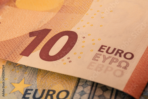 euros and dollars together and on top of each other