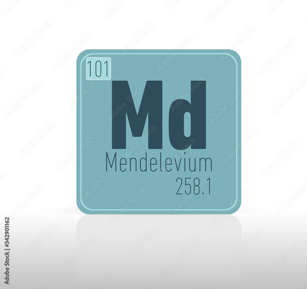 Mendelevium periodic table single element.
