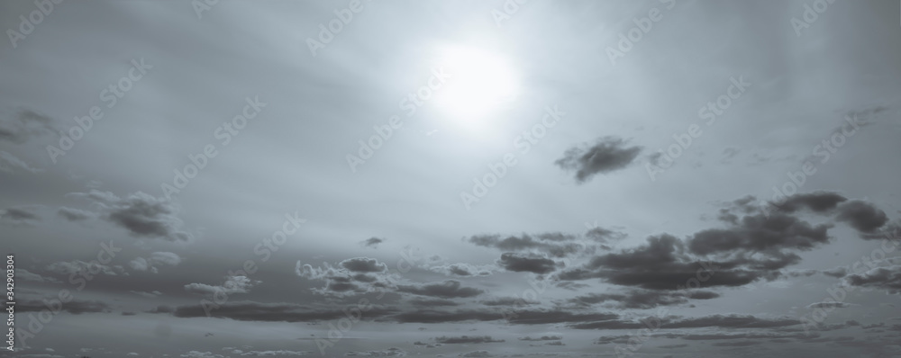 Black and white image of the evening sky Black and white image of the evening sky