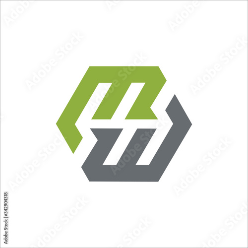 Initial letter wm or mw logo vector design template photo