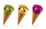 Colored Ice Cream set. Version with Chocolate. 