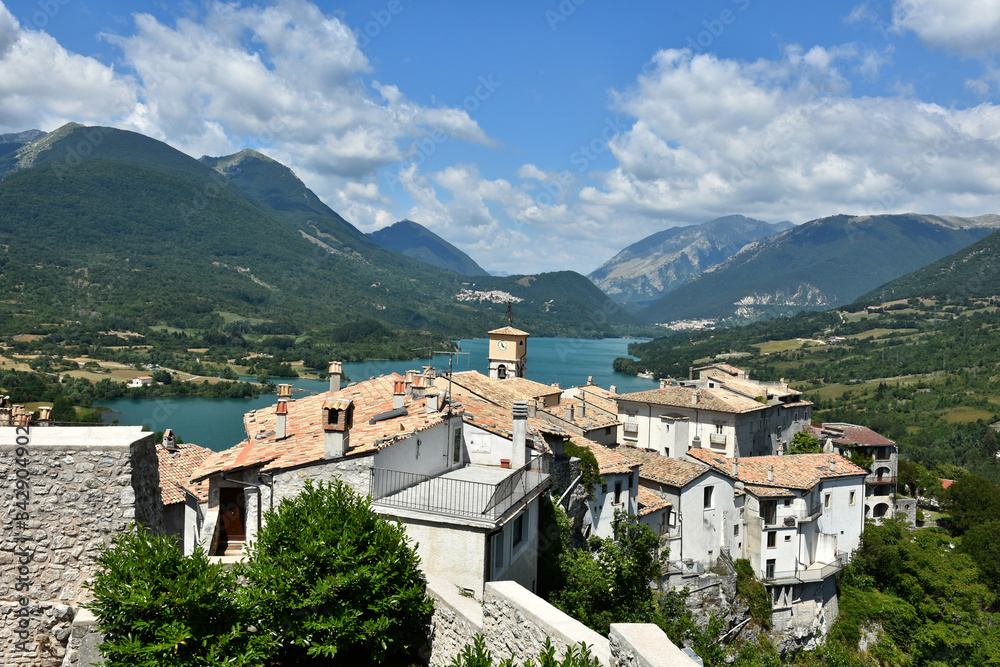 The village on Lake Barrea in Abruzzo, Italy
The village on Lake Barrea in Abruzzo, Italy