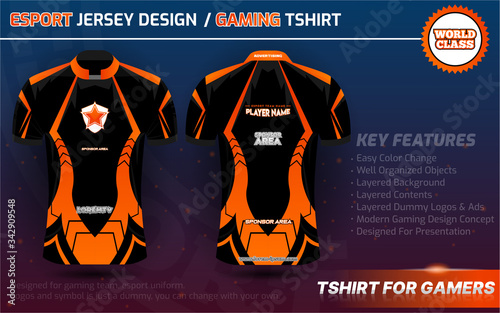 Esport Jersey or Gamers tshirt with dummy logo