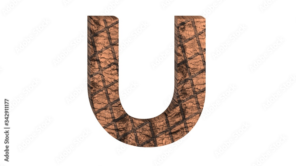 3D ENGLISH ALPHABET MADE OF GRILLED BEEF STAKE : U 3D ENGLISH ALPHABET MADE OF GRILLED BEEF STAKE : U