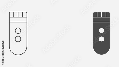 Electric razor outline and filled vector icon sign symbol