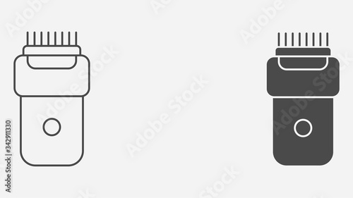 Electric razor outline and filled vector icon sign symbol