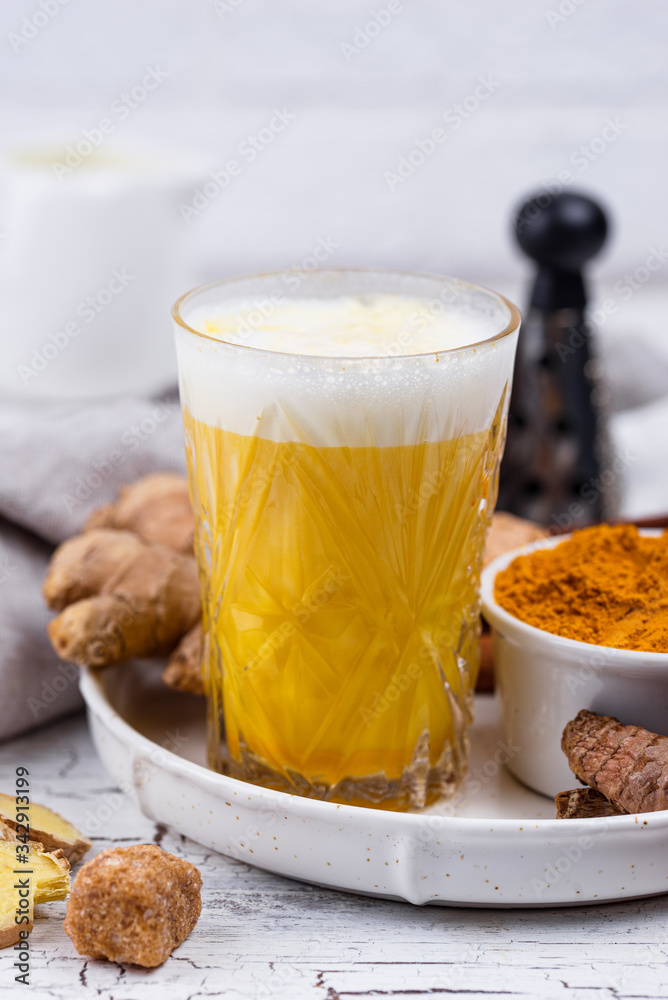 Turmeric golden milk with spices Turmeric golden milk with spices