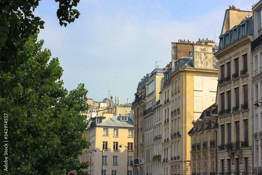 Beautiful houses in Paris: European architecture, building where Parisians live