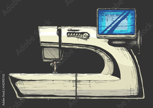 illustration of sewing machine