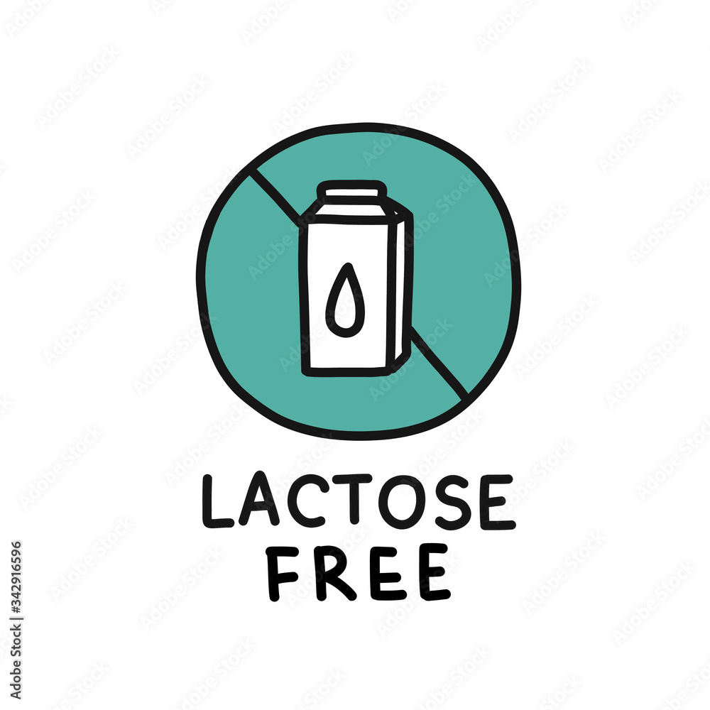 lactose free symbol doodle icon, vector illustration lactose free symbol doodle icon, vector illustration