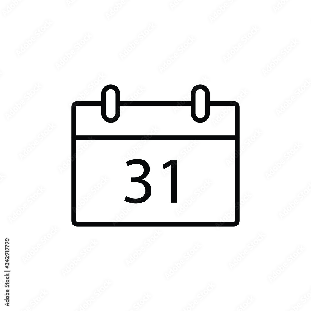 Calendar icon vector line sign