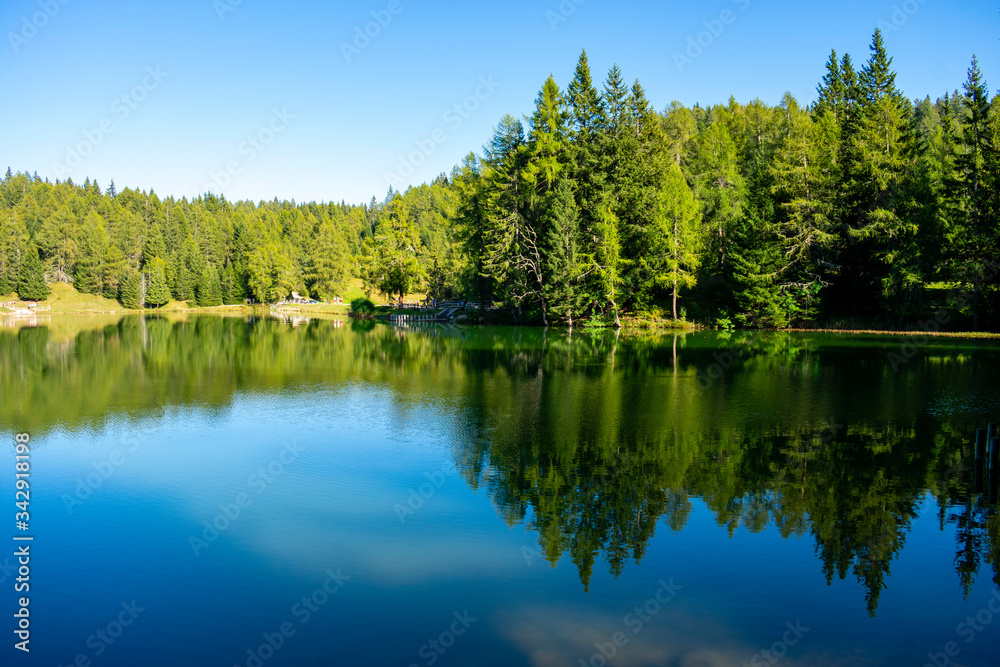 Italy, Trentino-Alto Adige/Südtirol - 15 september 2019 - The enchanting alpine lake of Santa Maria