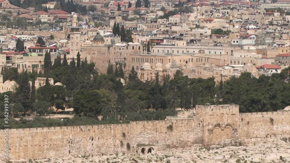 Jerusalem aerial view of city in summer Jerusalem aerial view of city in summer