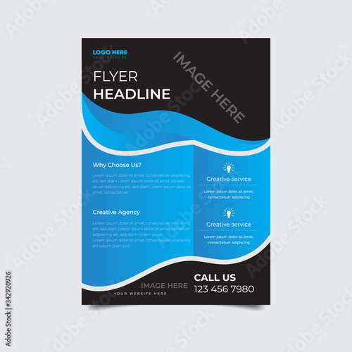 Corporate business flyer poster brochure design layout, vector template in A4 size - Vector