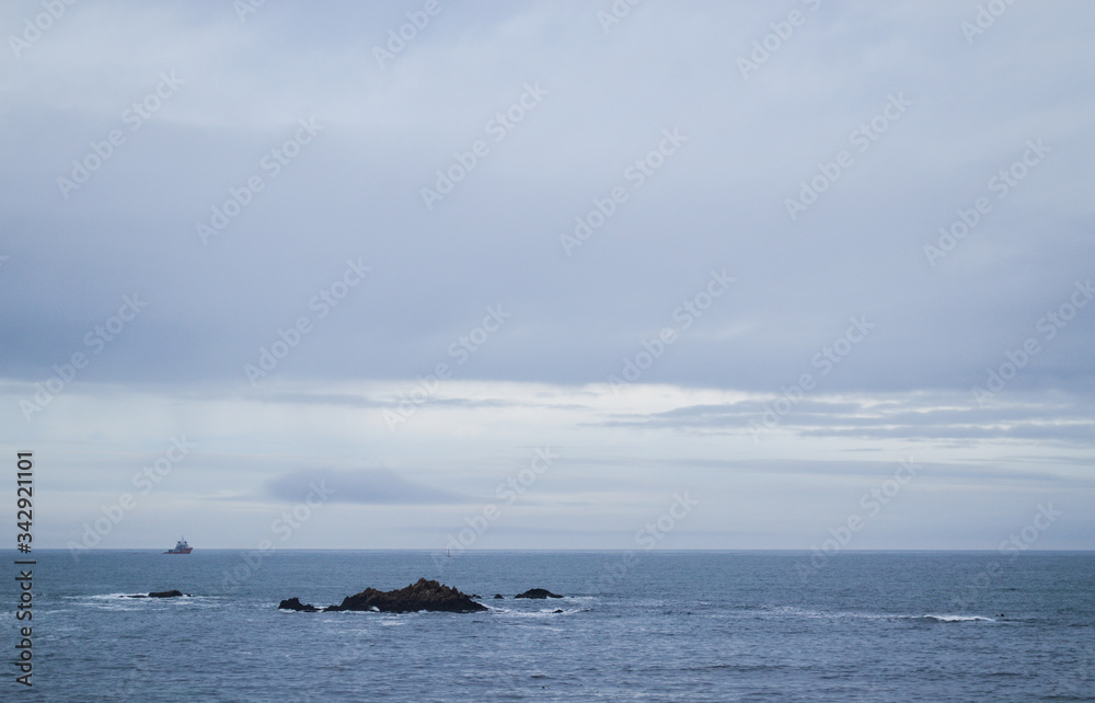 View over a sea-covered landscape