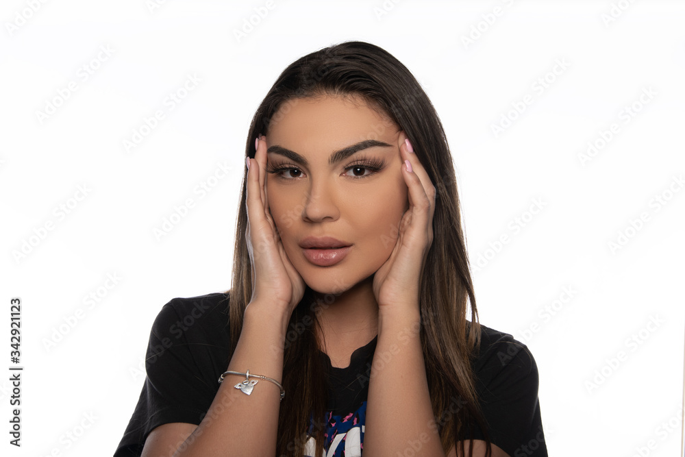 Sexy Girl posing in studio on white background. Isolated Sexy Girl posing in studio on white background. Isolated