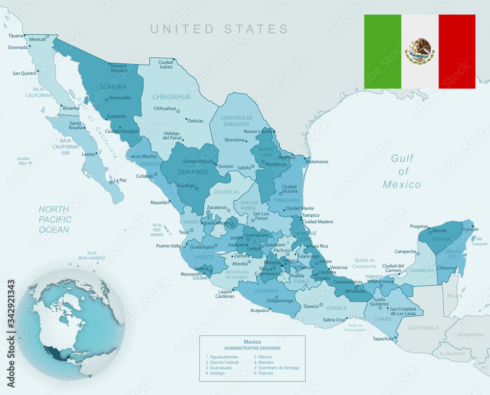 Blue green detailed map of Mexico - 1000 F 342921343 Bqpeen6FBNdpCUM3vQKC0uzCMuHNDdKE