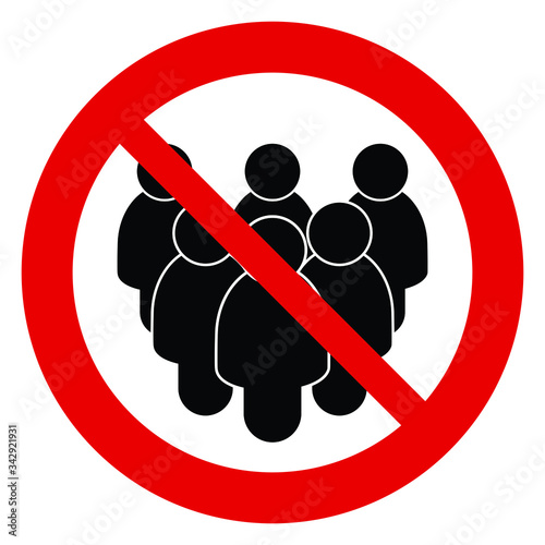 no people icon. forbidden sign. epidemic  coronavirus covid-19 